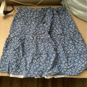 Brandy Melville Blue Floral Skirt